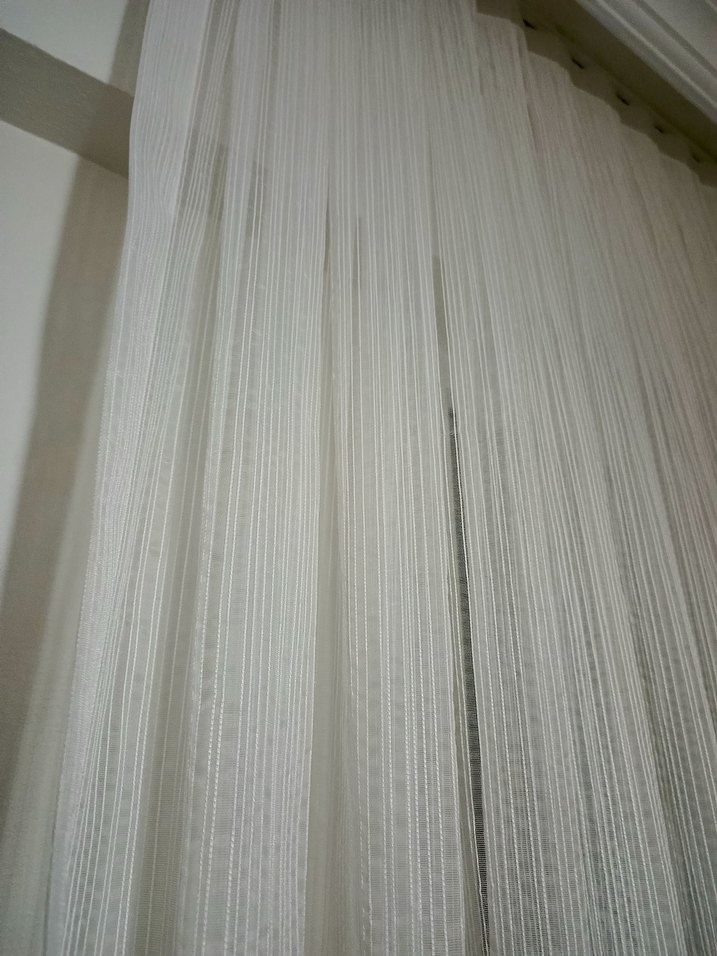 Beyaz Düz Modern Tül Perde - Görsel 3
