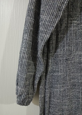 Gri Uzun Keten Elbise - Görsel 2