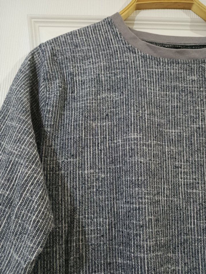 Gri Uzun Keten Elbise - Görsel 3