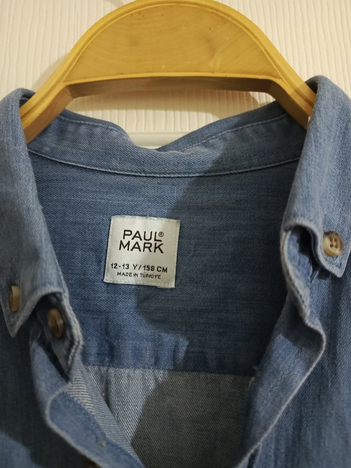 Düğmeli Denim  çocukGömlek - Görsel 2