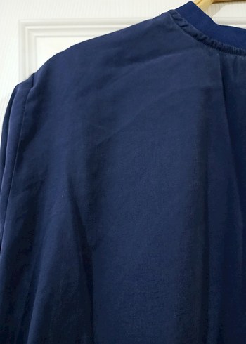 Lacivert Uzun Keten Elbise - Görsel 3