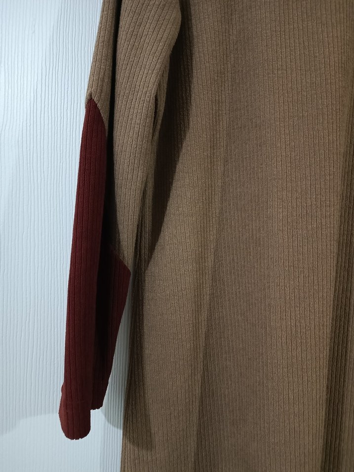 Bej Uzun Kollu Salaş Kadın Elbise - Görsel 2