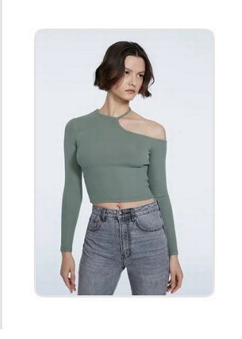 Stradivarius Asimetrik Yaka Top