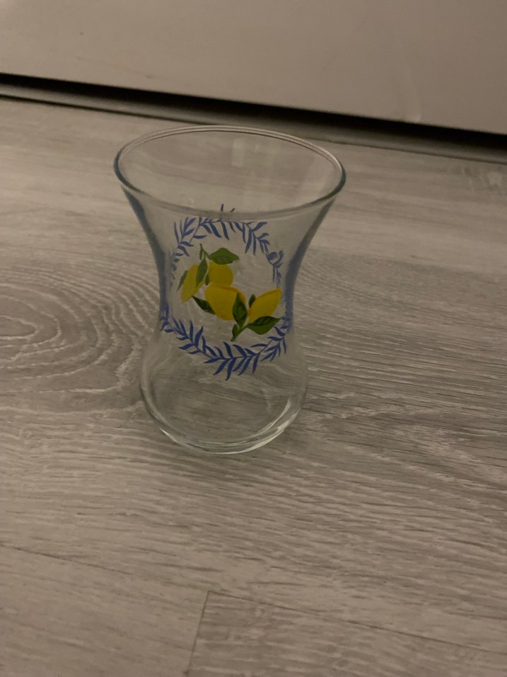 Lav Mavi Desenli Çay Bardağı ve Tabağı - Görsel 3