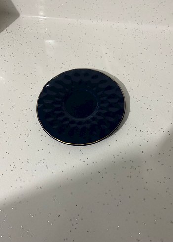 Lacivert İnce Kenarlı Fincan ve Tabağı - Görsel 2