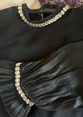 52 Beden Uzun Siyah Gotik Drapeli Elbise
