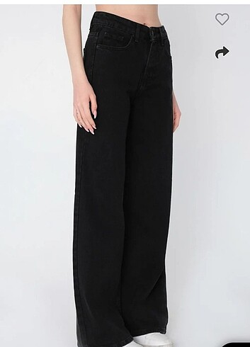 Addax Siyah wide leg pantolon