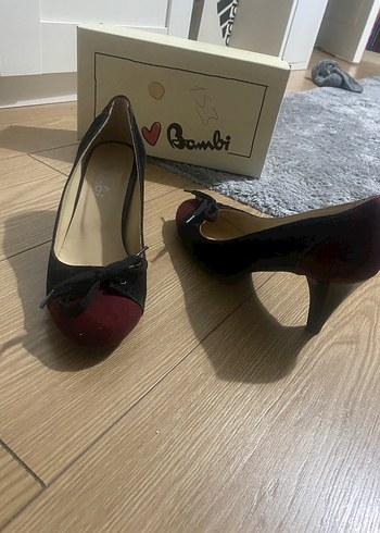 Bordo Fiyonklu Yüksek Topuklu Stiletto - Görsel 2