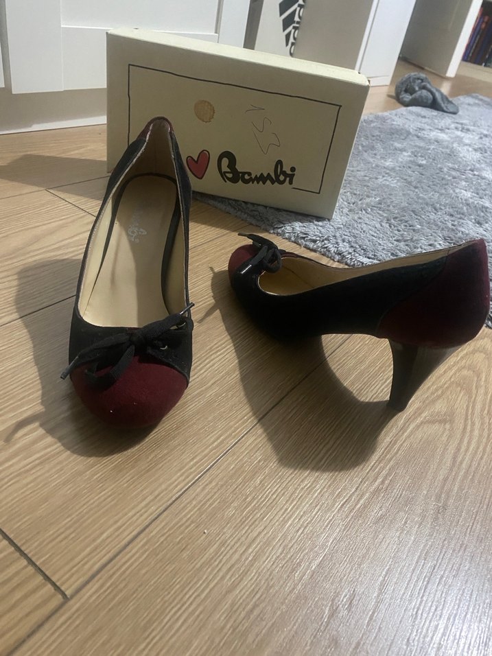 Bordo Fiyonklu Yüksek Topuklu Stiletto - Görsel 2