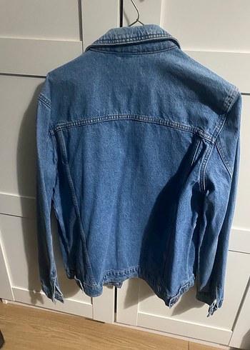 Düğmeli Mavi Kadın Kot Ceket - Görsel 3