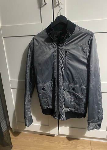 Gri Fermuarlı Erkek Ceket - Görsel 2