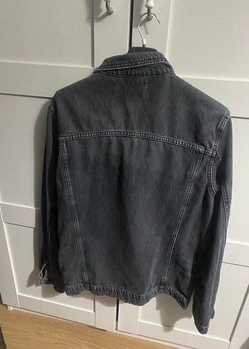 Gri Düğmeli Salaş Denim Ceket - Görsel 3