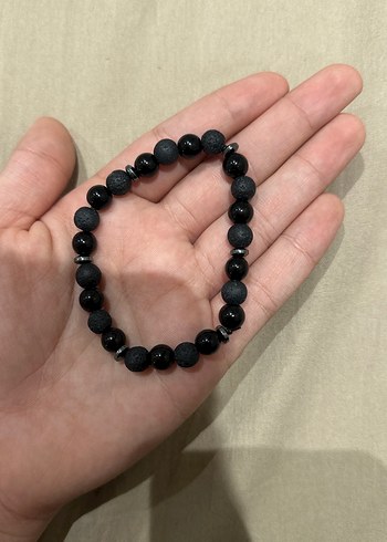 Siyah Boncuklu Minimalist Bileklik markası Mavi - Görsel 4