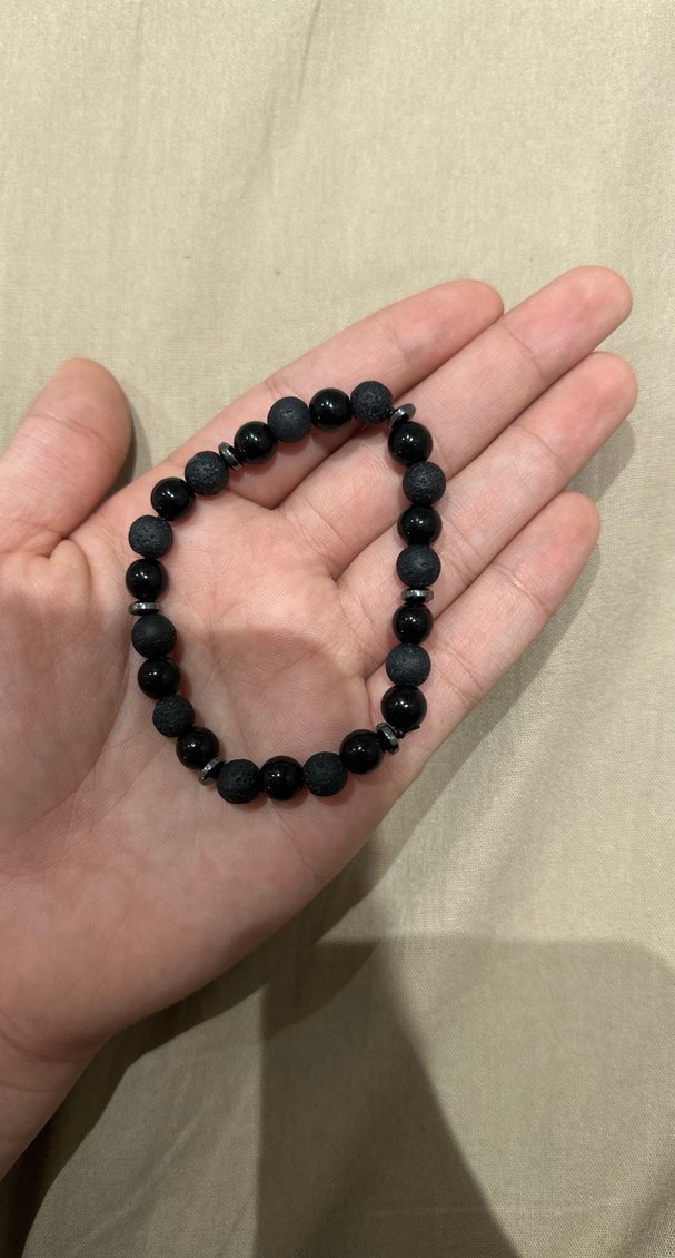 Siyah Boncuklu Minimalist Bileklik markası Mavi - Görsel 4