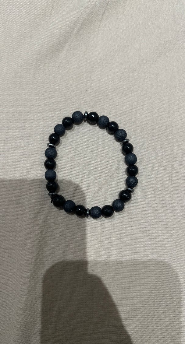 Siyah Boncuklu Minimalist Bileklik markası Mavi - Görsel 3