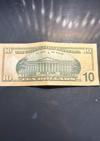Altın Renkli 10 Dolar gerçek Banknot - Görsel 2