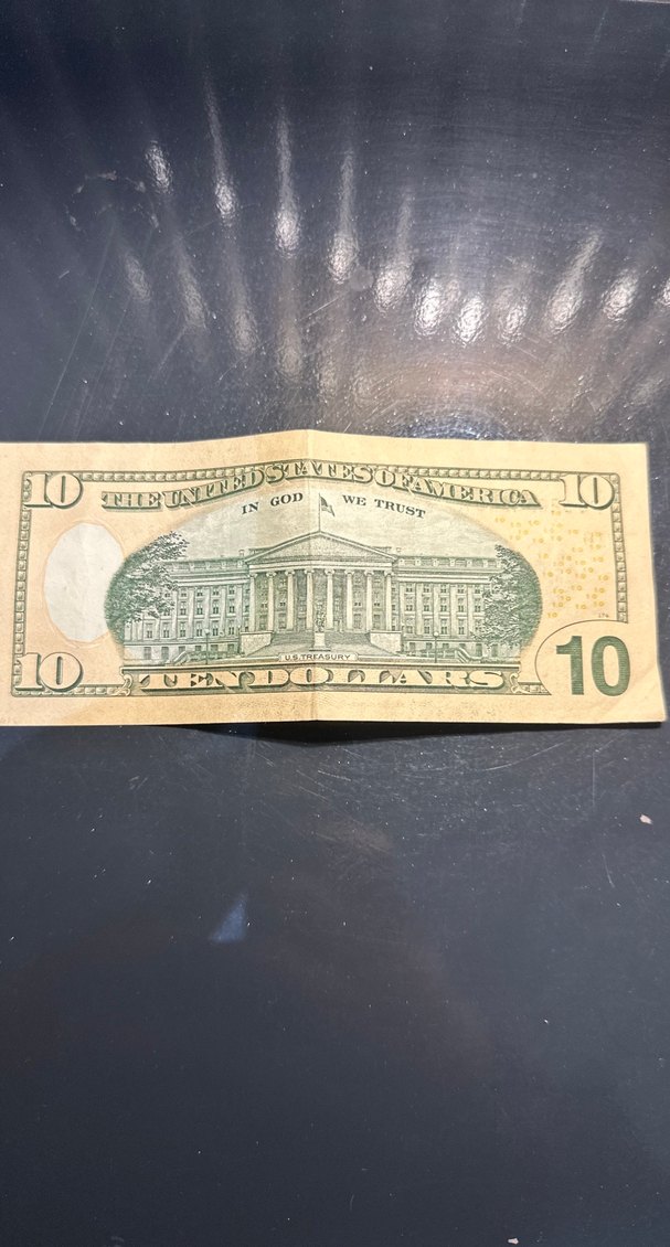 Altın Renkli 10 Dolar gerçek Banknot - Görsel 2