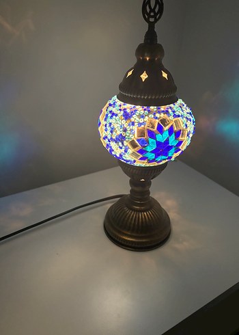 Beden çeşitli Renk Renkli Mozaik Masa Lambası (Otantik)