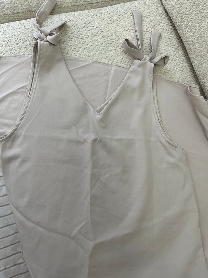 Bej Mutfak Önlüğü, Bağcıklı Askılı jile - Görsel 2