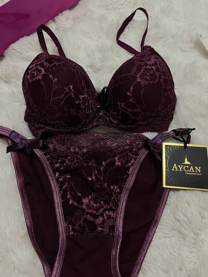 Bordo Dantelli Mini Bohem Sütyen Takımı - Görsel 4