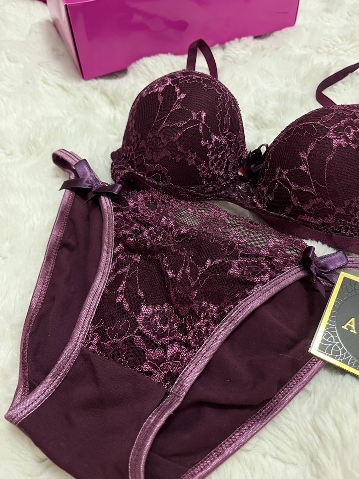 Bordo Dantelli Mini Bohem Sütyen Takımı - Görsel 3