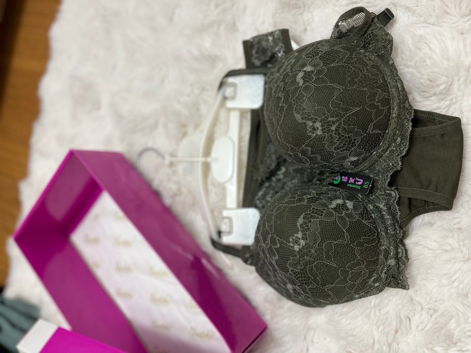 Uzun Kollu İşlemeli Gri Gotik Sütyen - Görsel 3