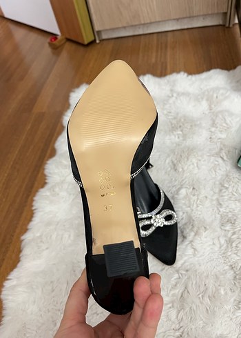 37 Beden siyah Renk Siyah Parlak Stiletto Topuklu Kadın Abiye Ayakkabı