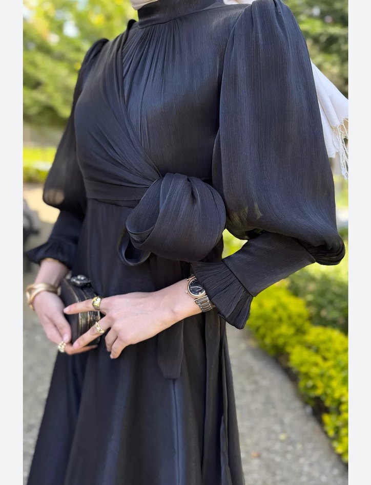 Siyah uzun abiye - Görsel 2