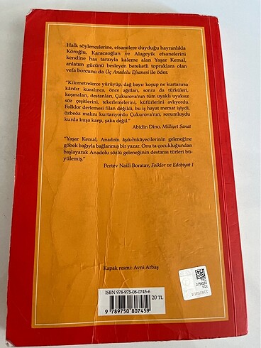 Yaşar Kemal üç Anadolu efsanesi