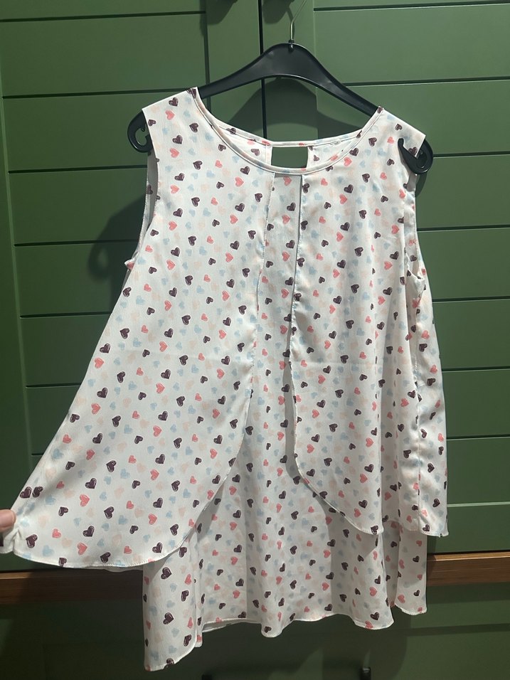 Beyaz Desenli Düğmeli Hamile Bluzu - Görsel 2