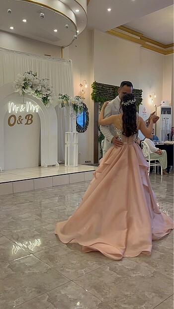 36 Beden pembe Renk Nişan elbisesi