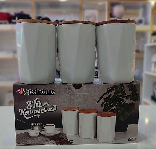 3 lü şık kavanoz