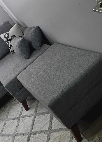 Gri Modern L köşe koltuk takımı - Görsel 13