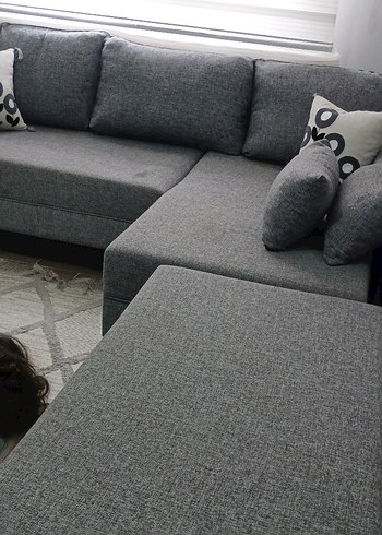 Gri Modern L köşe koltuk takımı - Görsel 6