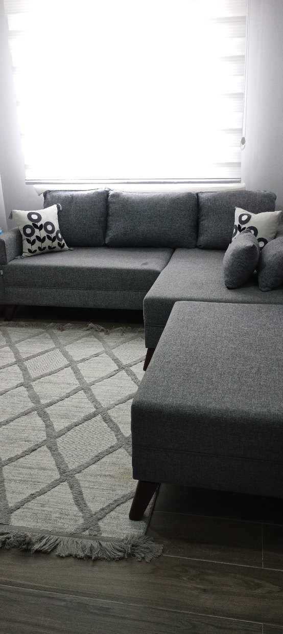 Gri Modern L köşe koltuk takımı - Görsel 5