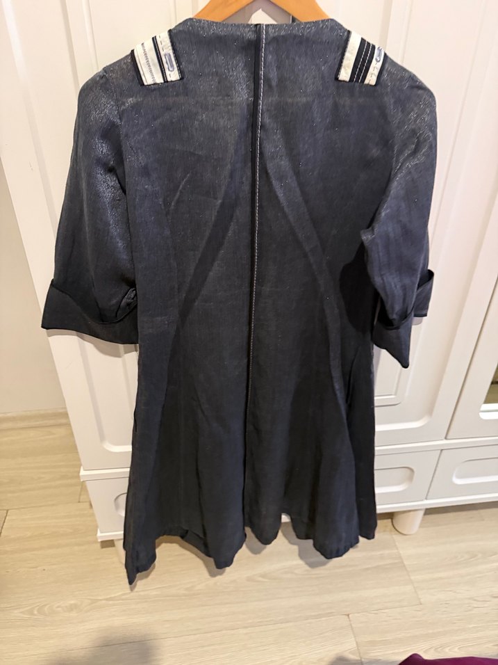 Gri Denim Midi Ceket - Görsel 5