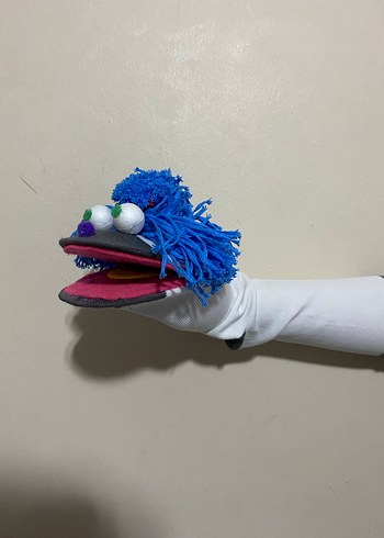 Renkli Mavi Peluş Kukla Oyuncak - Görsel 3