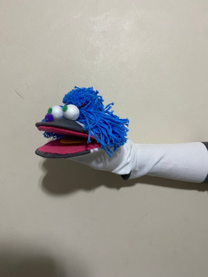 Renkli Mavi Peluş Kukla Oyuncak - Görsel 3