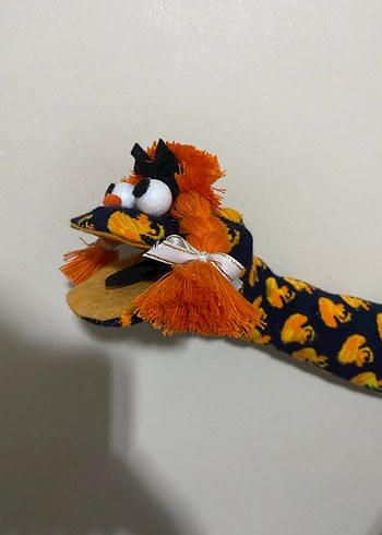 Renkli Turuncu El Kuklası Peluş Oyuncak - Görsel 4