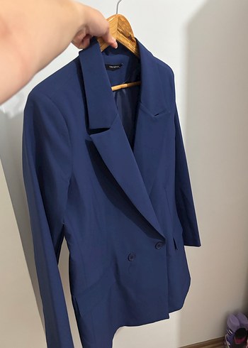 Trendyol & Milla Düğmeli lacivert Kadın Blazer Ceket