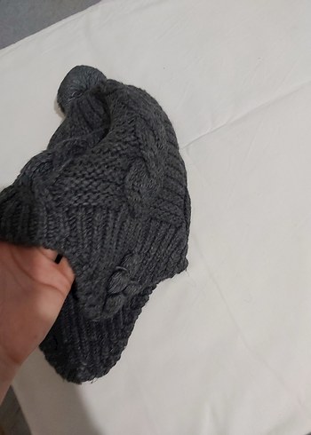 Gri Örgü Kadın Bere - Görsel 2