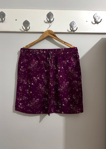 Mor Bağcıklı Mini şort