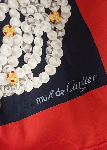  Beden Cartier Panthère Vintage İpek Fular , Orijinal Kutusunda.