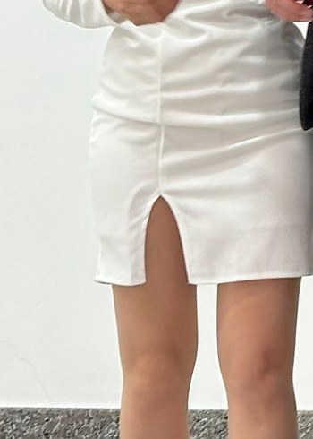 Hafif göğüs Dekolteli simetrikYırtmaç detaylı  özel gün elbisesi - Görsel 8