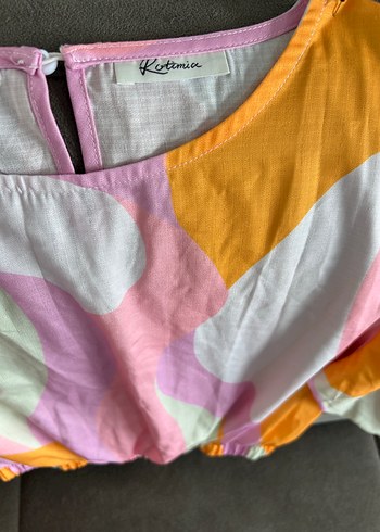 Zara Kadın Çok Renkli Bağlama Desenli Kısa Bluz crop