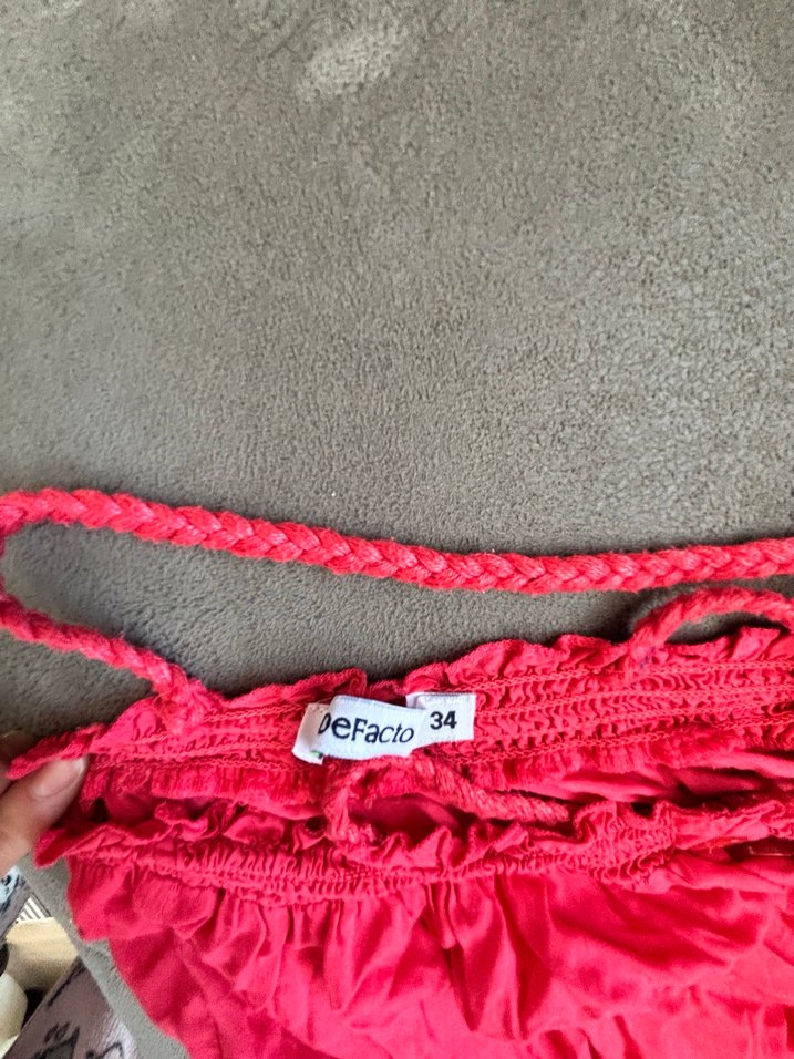 Pembe Drapeli şortlu tulum - Görsel 5