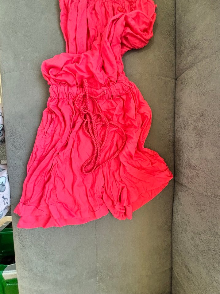 Pembe Drapeli şortlu tulum - Görsel 2