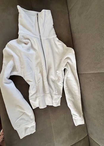Fermuarlı Yüksek Yakalı Kadın Sweatshirt