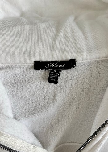 Mavi Fermuarlı Yüksek Yakalı Kadın Sweatshirt