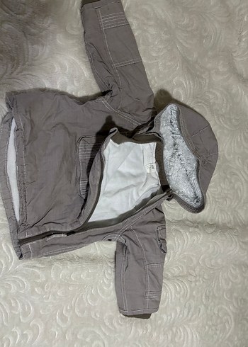 Kapüşonlu Gri Erkek Çocuk Ceket - Görsel 2